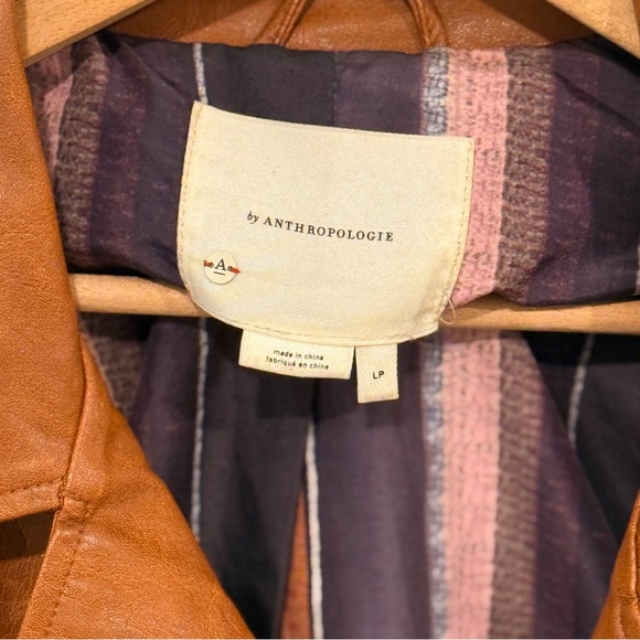 Anthropology Faux Brown Petite Large Leather and Suede Jacket - Picture 7 of 11